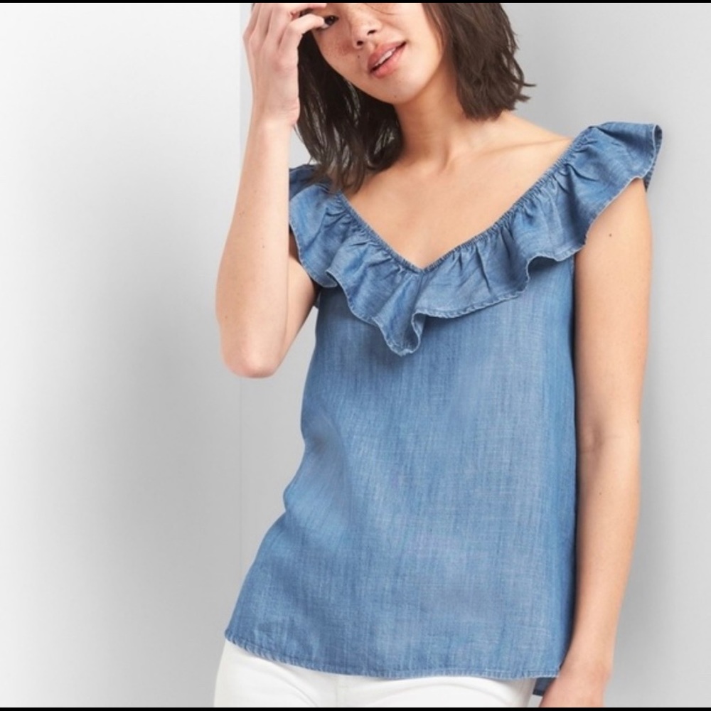 GAP Tencel Ruffle Tank Top
